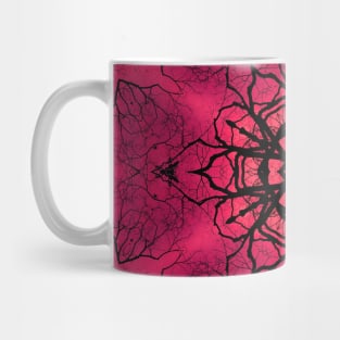 Floral Kaleidoscope On Pink Background Mug